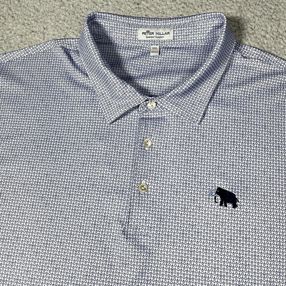 Peter Millar Summer Comfort Polo Mens 2XL Mammoth Dunes Golf Performance AOP
